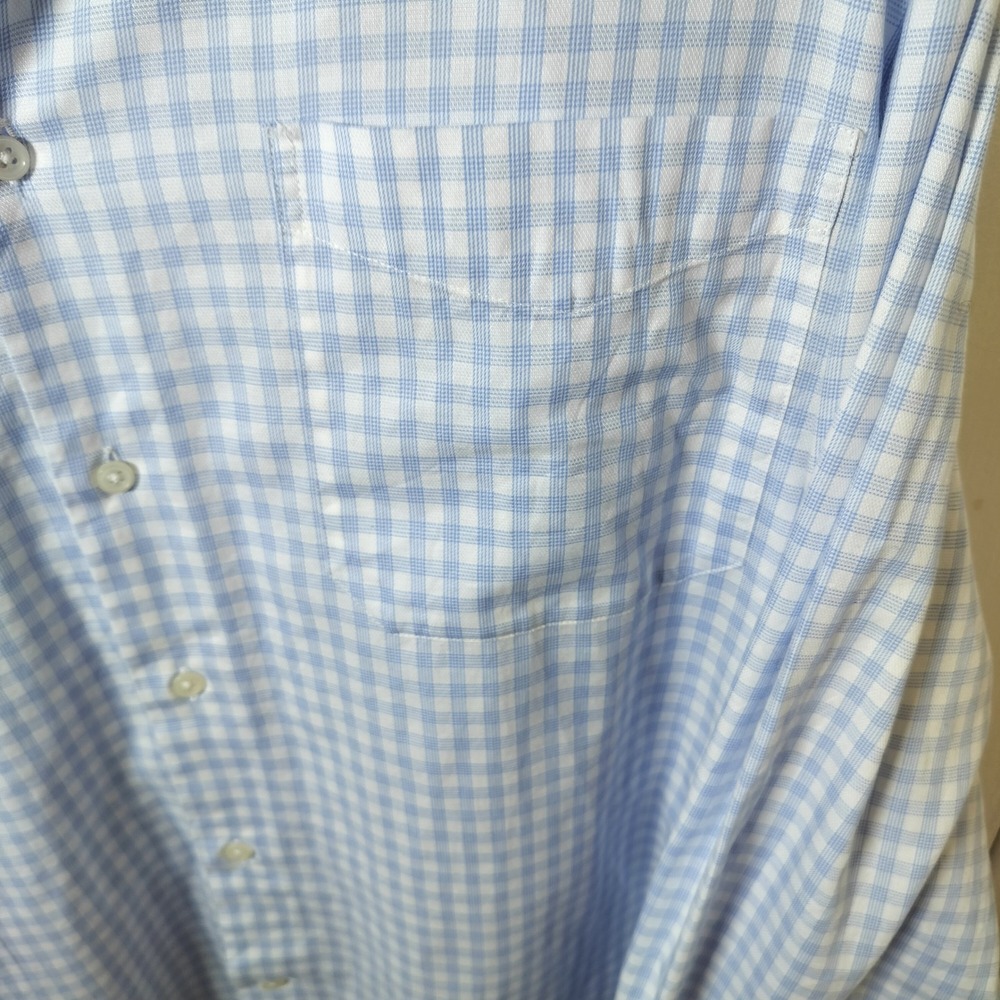 Balmain Paris Mens 2XL Blue White Gingham Check Long Sleeve Button Down Shirt - Picture 8 of 13